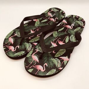 Old Navy Black Flamingo Flip Flop Sandal Men's 12 - 13 Summer Beach Cruise Thong
